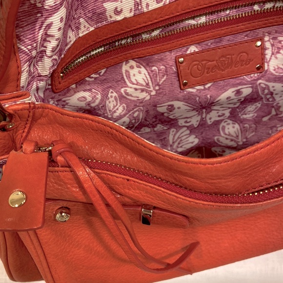 Tre Vero Leather Satchel, Papaya Orange - Picture 8 of 15